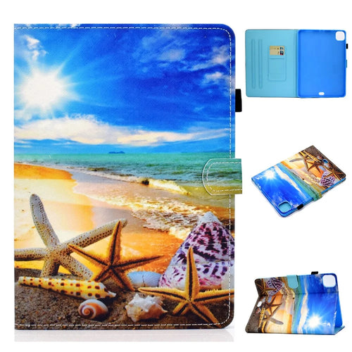 Pattern Printing Leather Card Holder Tablet Shell for iPad Air 11 (2026) / (2025) / (2024) / Air (2020) (2022) / Pro 11 (2021) - Starfish - 1