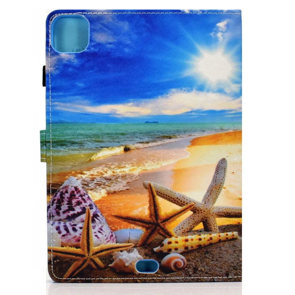 Pattern Printing Leather Card Holder Tablet Shell for iPad Air 11 (2026) / (2025) / (2024) / Air (2020) (2022) / Pro 11 (2021) - Starfish - 3