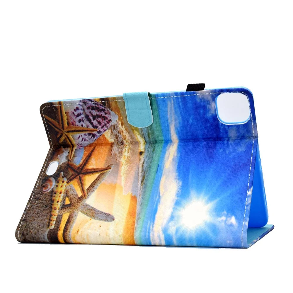 Pattern Printing Leather Card Holder Tablet Shell for iPad Air 11 (2026) / (2025) / (2024) / Air (2020) (2022) / Pro 11 (2021) - Starfish - 4