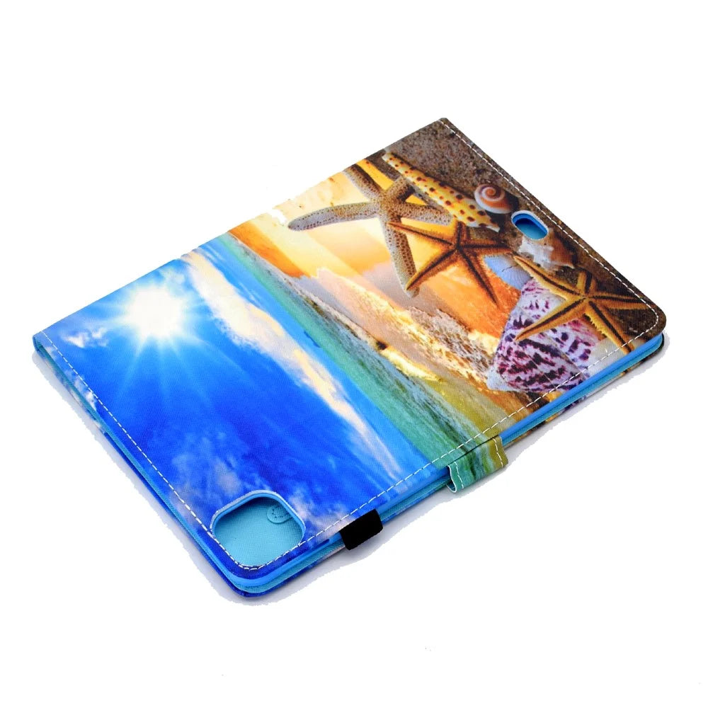 Pattern Printing Leather Card Holder Tablet Shell for iPad Air 11 (2026) / (2025) / (2024) / Air (2020) (2022) / Pro 11 (2021) - Starfish - 6
