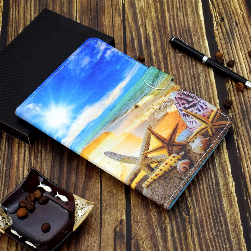Pattern Printing Leather Card Holder Tablet Shell for iPad Air 11 (2026) / (2025) / (2024) / Air (2020) (2022) / Pro 11 (2021) - Starfish - 7