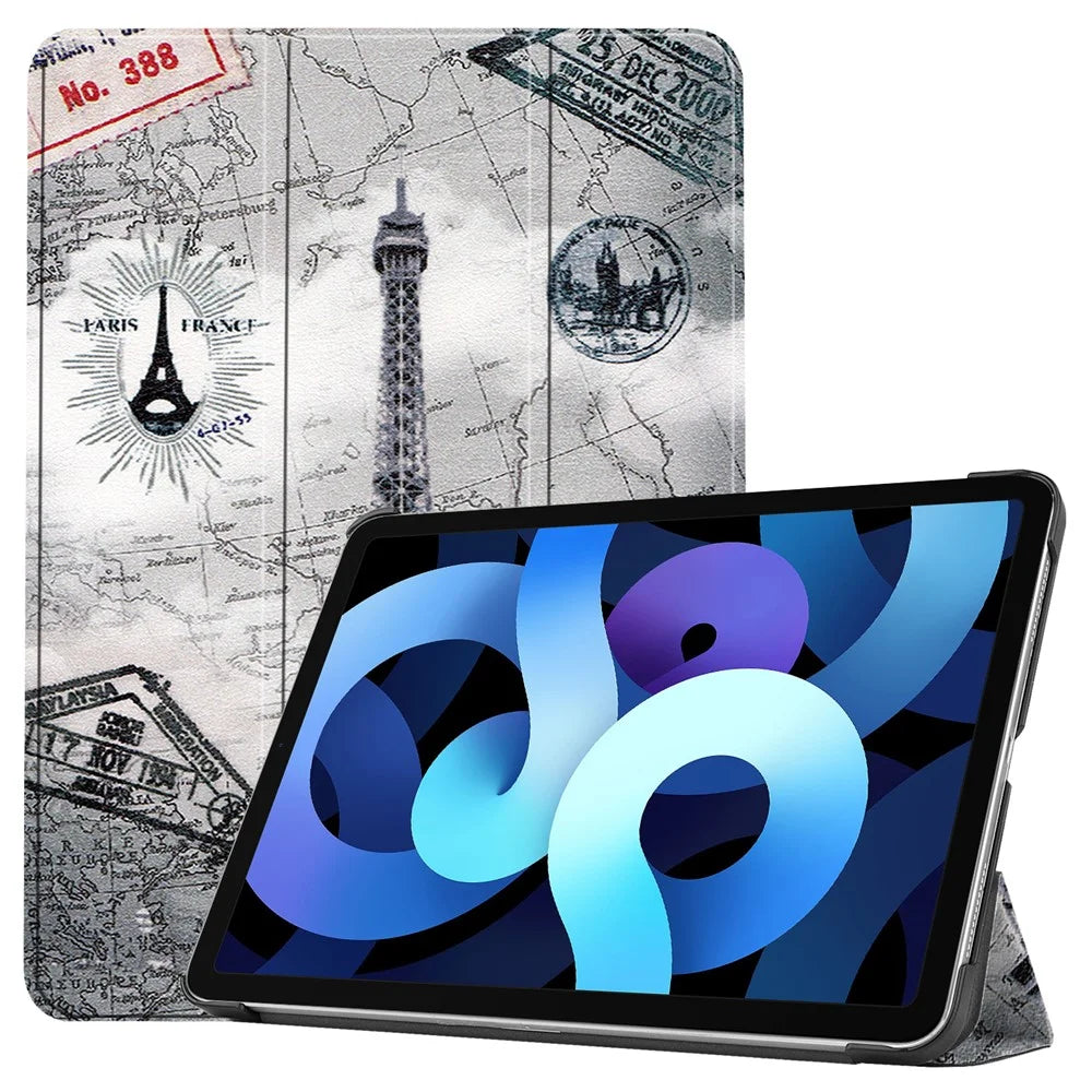 Pattern Printing PU Leather Tri-Fold Stand Shell Cover for iPad Air 11 (2026) / (2025) / (2024) / Air (2022) / (2020) - Eiffel Tower - 1