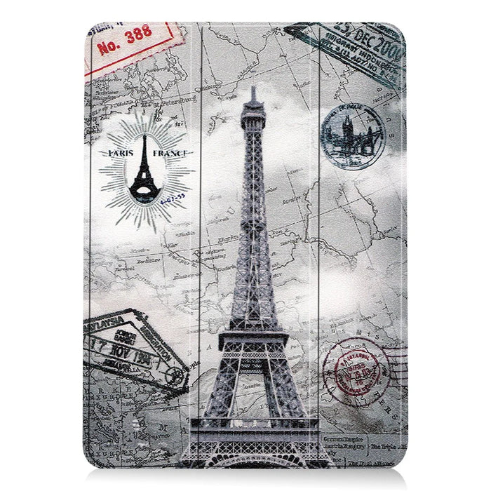 Pattern Printing PU Leather Tri-Fold Stand Shell Cover for iPad Air 11 (2026) / (2025) / (2024) / Air (2022) / (2020) - Eiffel Tower - 2
