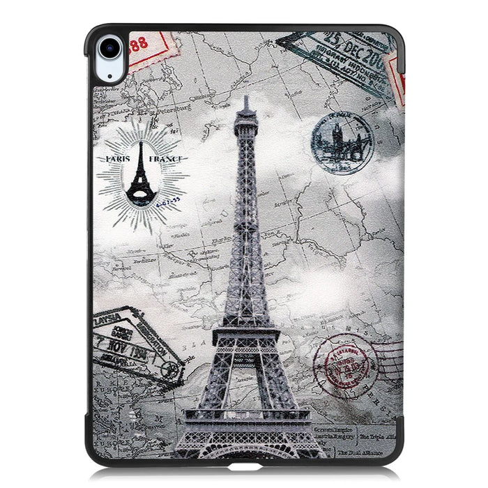 Pattern Printing PU Leather Tri-Fold Stand Shell Cover for iPad Air 11 (2026) / (2025) / (2024) / Air (2022) / (2020) - Eiffel Tower - 3