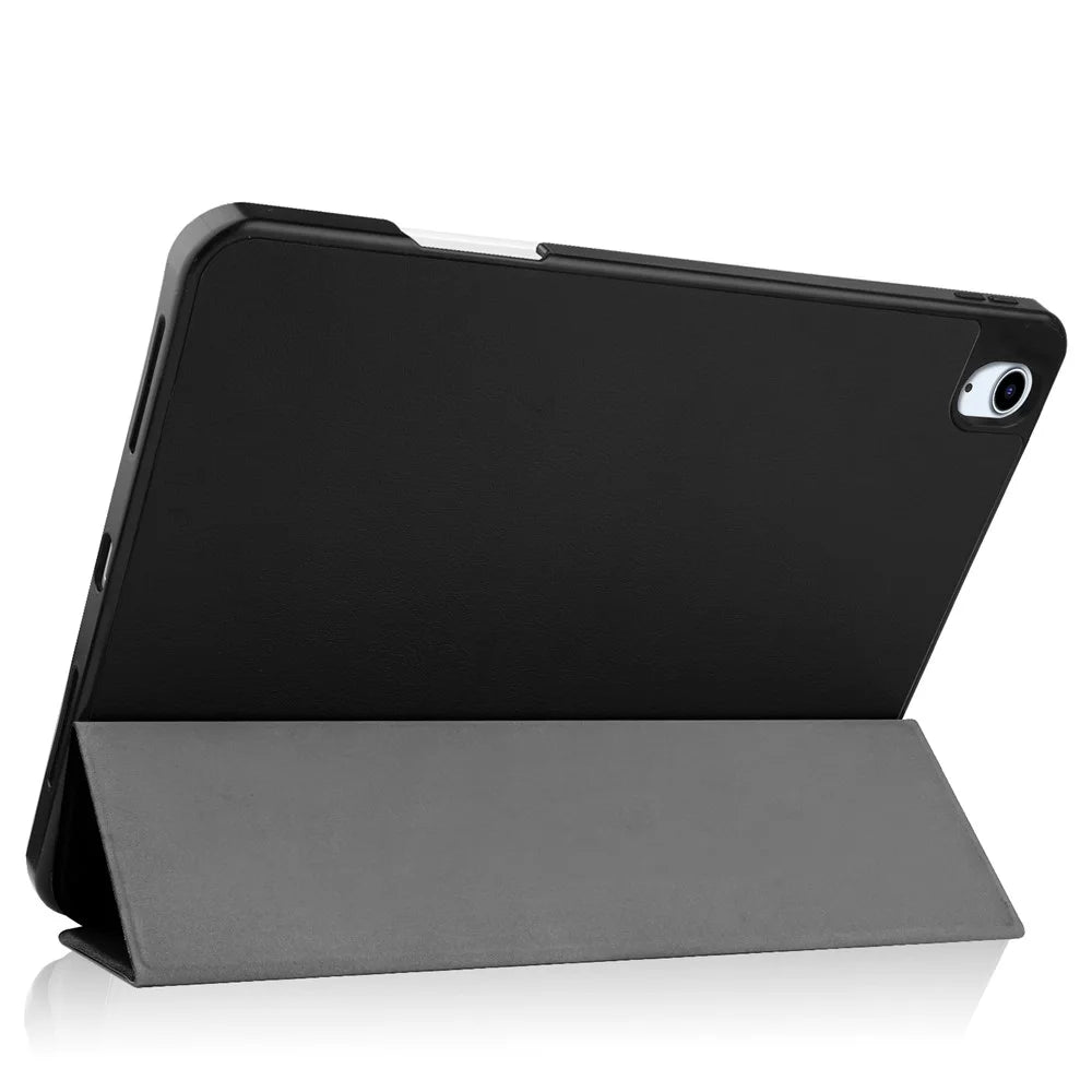 Leather Tablet Cover for iPad Air 11 (2026) / (2025) / (2024) / Air (2022) / (2020) Auto Wake / Sleep Tri-Fold Stand Case - Black - 4