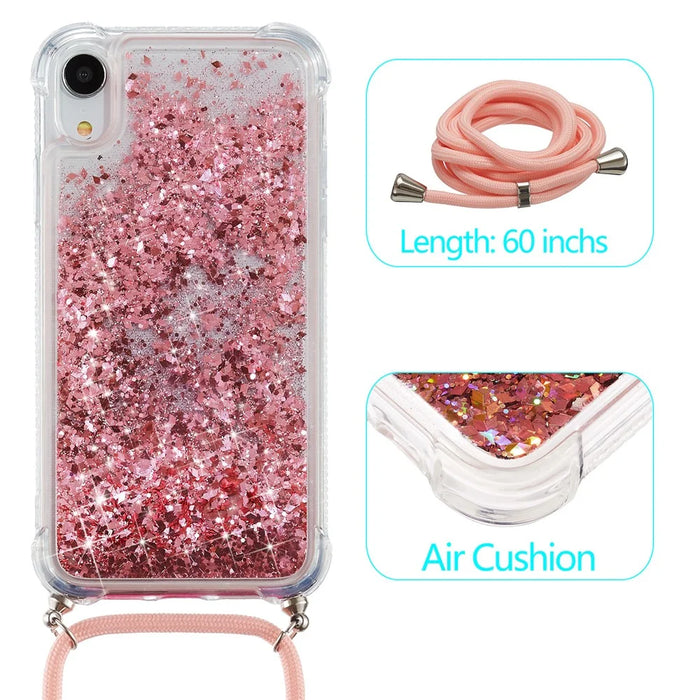 Glitter Powder Quicksand TPU Back Case for iPhone XR 6.1 inch - Rose - 2