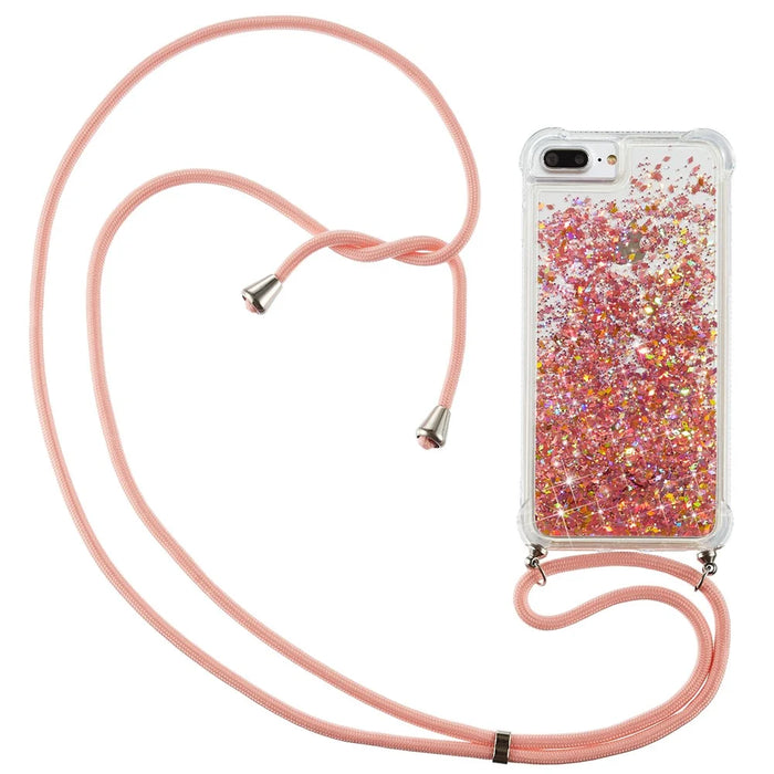 Glitter Powder Quicksand TPU Shell for iPhone 8 Plus/7 Plus/6 Plus - Orange - 1