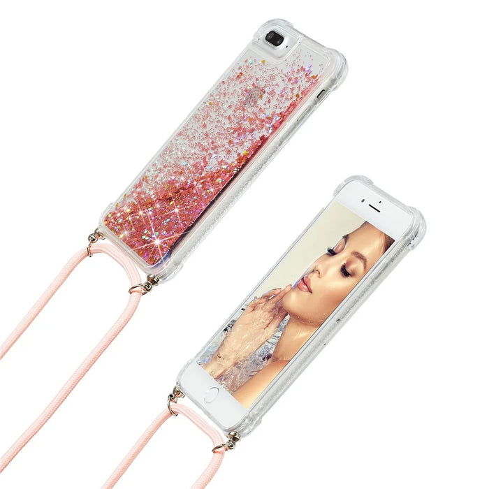 Glitter Powder Quicksand TPU Shell for iPhone 8 Plus/7 Plus/6 Plus - Orange - 4