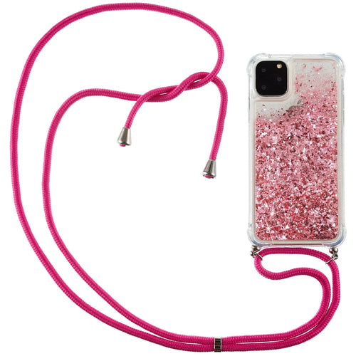 Glitter Powder Quicksand TPU Cover for iPhone 12 Pro/12 - Rose - 1