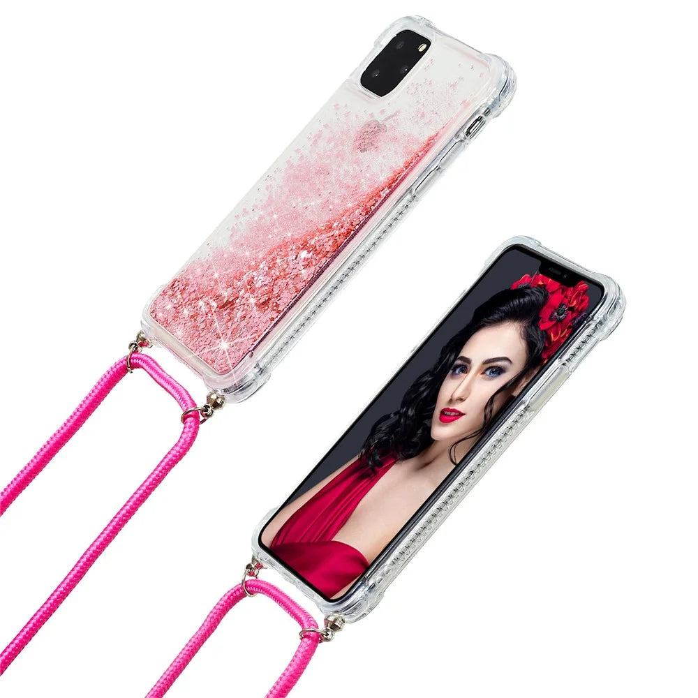 Glitter Powder Quicksand TPU Cover for iPhone 12 Pro/12 - Rose - 6