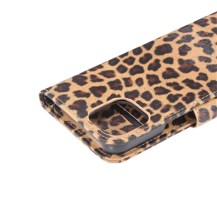Leopard Pattern Leather Cover for iPhone 12 Pro/12 - Brown - 6