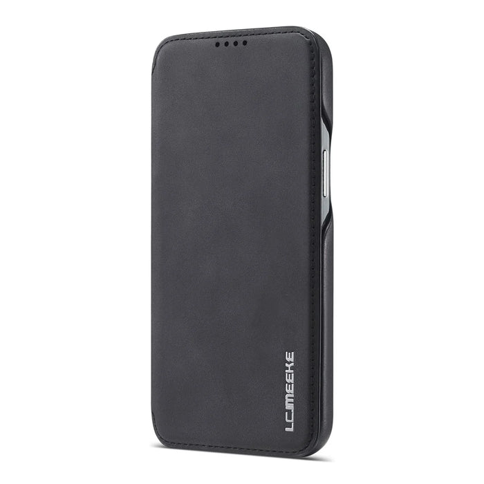 LC.IMEEKE Retro Style Protector Stand Leather Case with Card Holder for iPhone 12 Pro Max 6.7 inch - Black - 2