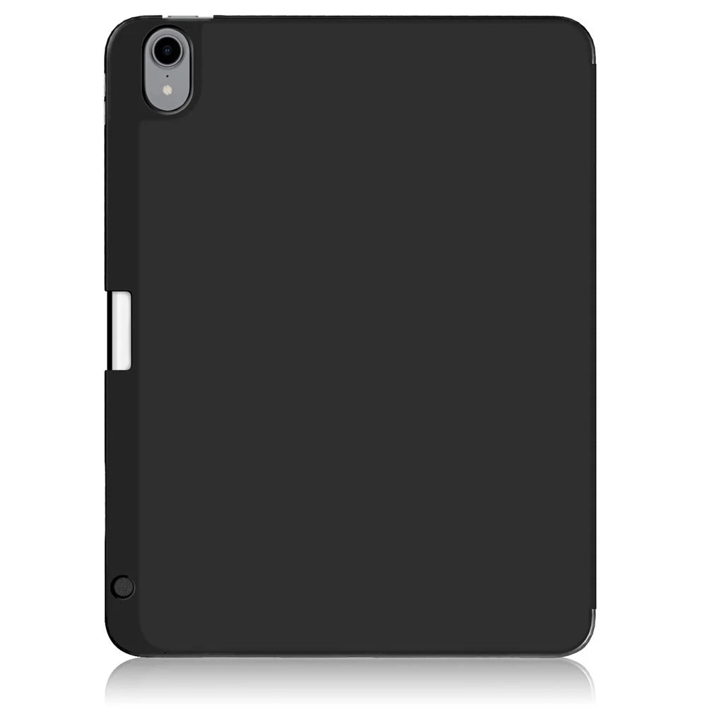Auto Wake / Sleep Litch Skin PU Leather Tri-Fold Stand Case with Pencil Holder for iPad Air 11 (2026) / (2025) / (2024) / Air (2020) / Air (2022) - Black - 3