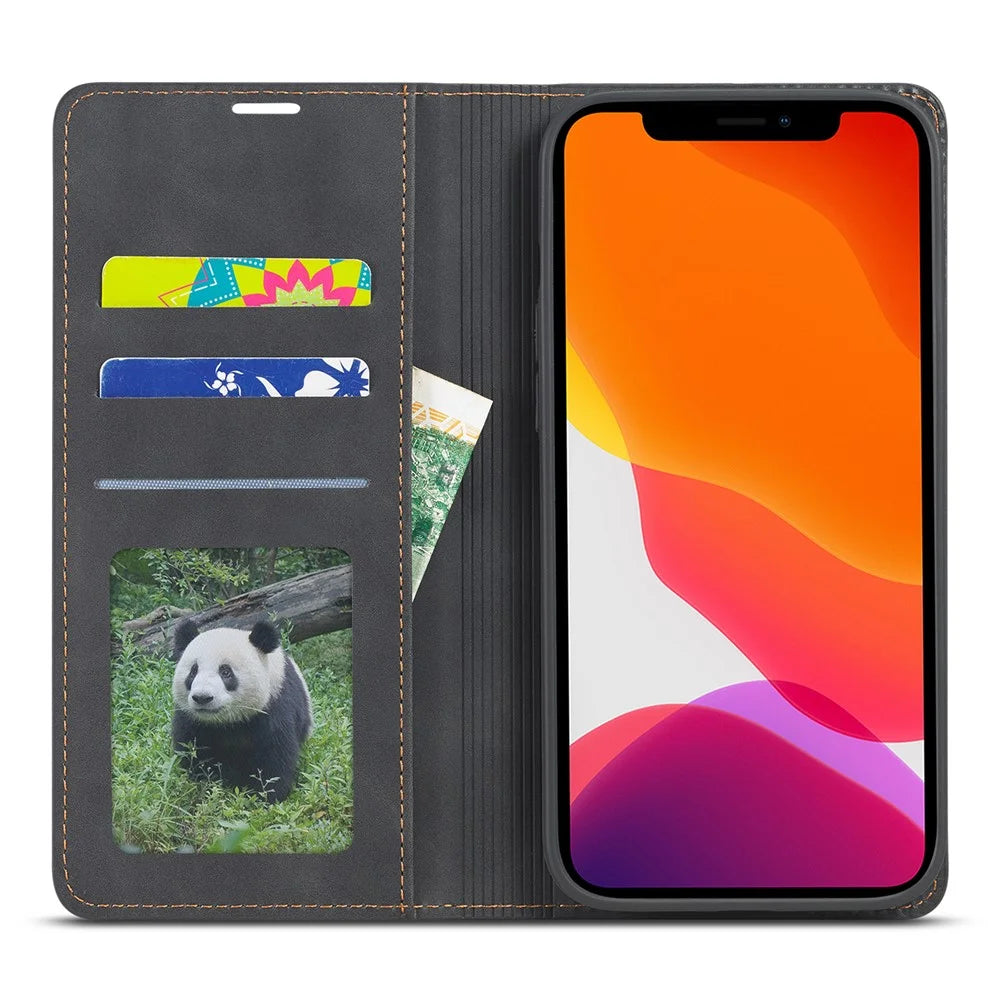 FORWENW Fantasy Series Leather Silky Touch Case for iPhone 12 Pro/12 - Black - 2