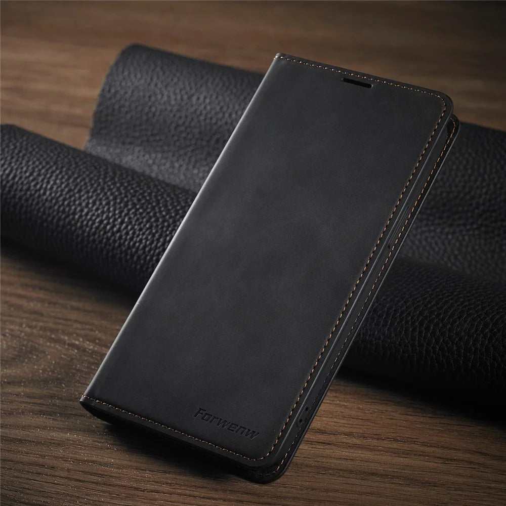 FORWENW Fantasy Series Leather Silky Touch Case for iPhone 12 Pro/12 - Black - 5