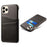 PU Leather Coated Plastic Case for iPhone 12 mini 5.4 inch, Double Card Slots Slim Protector Shell - Black - 1