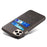 PU Leather Coated Plastic Case for iPhone 12 mini 5.4 inch, Double Card Slots Slim Protector Shell - Black - 4