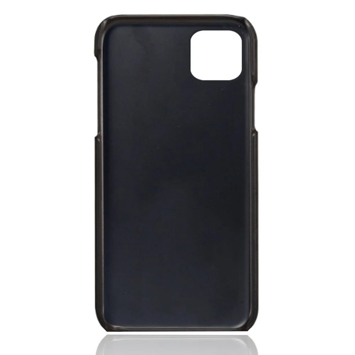 PU Leather Coated Plastic Case for iPhone 12 mini 5.4 inch, Double Card Slots Slim Protector Shell - Black - 5