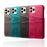 PU Leather Coated Plastic Case for iPhone 12 mini 5.4 inch, Double Card Slots Slim Protector Shell - Black - 6