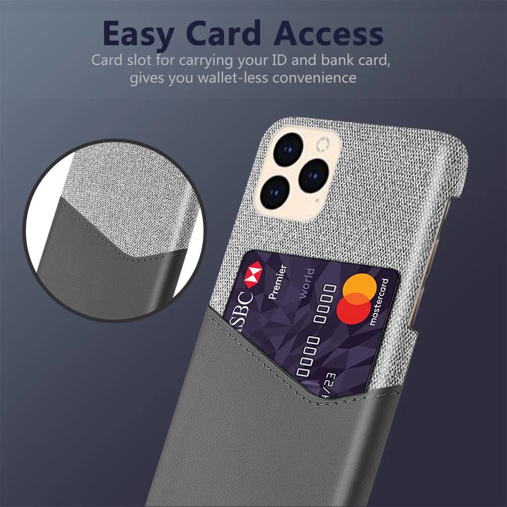 Cloth + PU Leather + PC Cover Cell Phone Case for iPhone 12 mini - Grey - 2