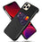 Cloth + PU Leather + PC with Card Slot Back Shell for iPhone 12 Pro Max 6.7 inch - Black - 1