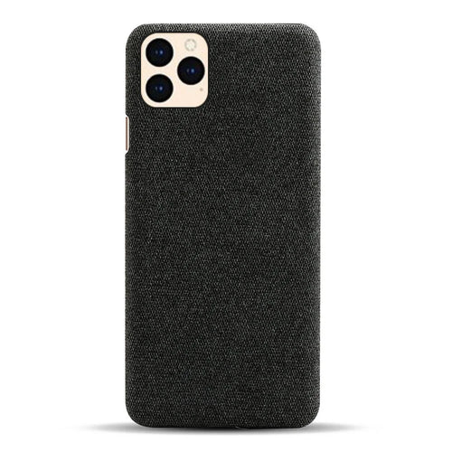 Cloth Texture Hard PC Case for iPhone 12 - Black - 1