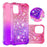 Shockproof Gradient Glitter Powder Quicksand TPU Back Shell for iPhone 12 Pro Max 6.7 inch - Rose / Purple - 1
