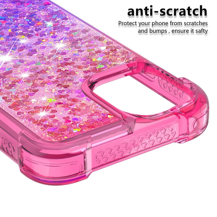 Shockproof Gradient Glitter Powder Quicksand TPU Back Shell for iPhone 12 Pro Max 6.7 inch - Rose / Purple - 4