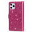Glittery Starry Style Laser Carving Zipper Leather Case for iPhone 12 Pro/12 - Rose - 3