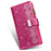 Glittery Starry Style Laser Carving Zipper Leather Case for iPhone 12 Pro/12 - Rose - 5