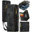 CASEME 008 Series PU Leather Magnetic Multi-function Zipper Wallet Detachable Stand Case for iPhone 12 mini 5.4 inch - Black - 1