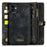 CASEME 008 Series PU Leather Magnetic Multi-function Zipper Wallet Detachable Stand Case for iPhone 12 mini 5.4 inch - Black - 3