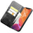 QIALINO For iPhone 12 / 12 Pro Genuine Cow Leather Wallet Case Folio Book Stand Flip Phone Cover - Black - 2