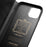 QIALINO For iPhone 12 / 12 Pro Genuine Cow Leather Wallet Case Folio Book Stand Flip Phone Cover - Black - 3
