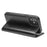 QIALINO For iPhone 12 / 12 Pro Genuine Cow Leather Wallet Case Folio Book Stand Flip Phone Cover - Black - 5