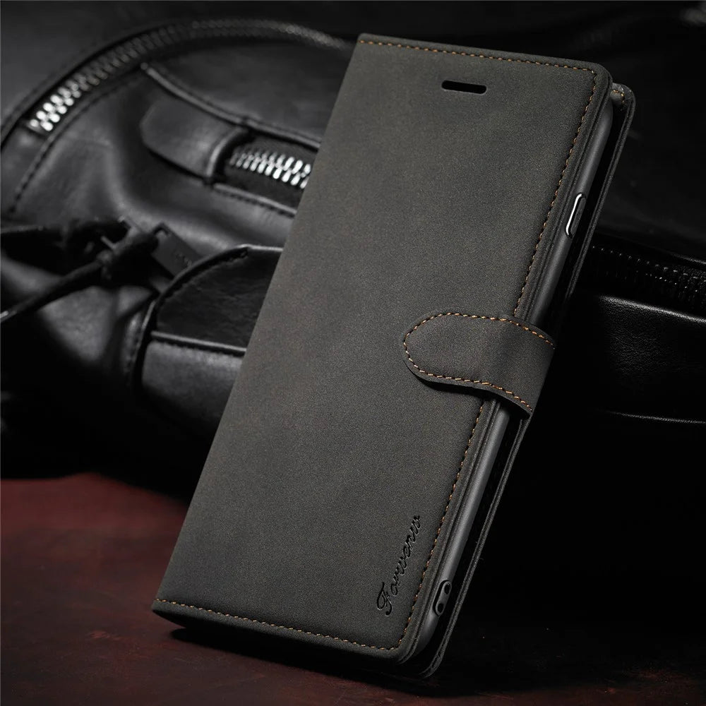 FORWENW F1 Series Leather Wallet Stand Cover Case for iPhone 7 / 8 / SE (2020)/SE (2022) - Black - 5