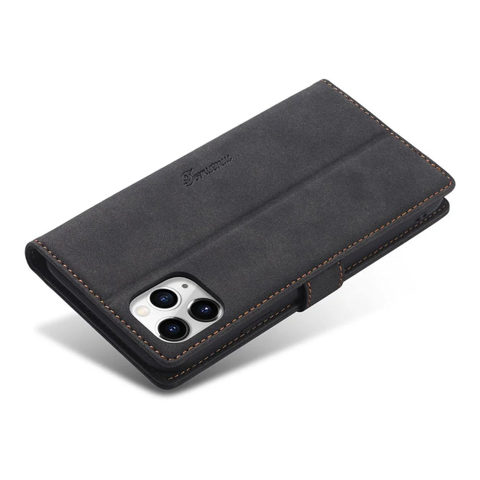 FORWENW F1 Series Leather Wallet Stand Cover Case for iPhone 11 Pro 5.8-inch - Black - 6