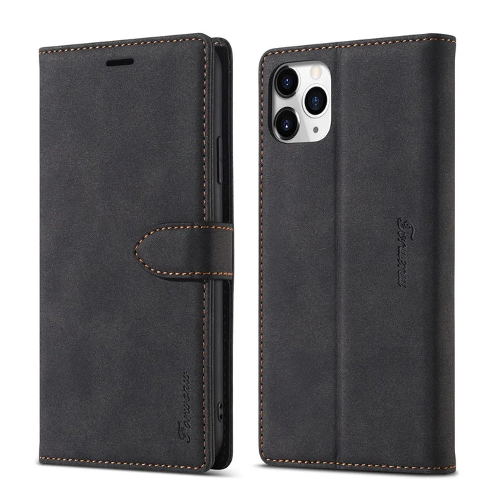 FORWENW F1 Series Leather Wallet Stand Cover Case for iPhone 11 Pro 5.8-inch - Black - 7