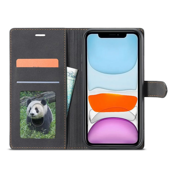 FORWENW F1 Series Leather Wallet Stand Cover Case for iPhone 11 6.1-inch - Black - 4