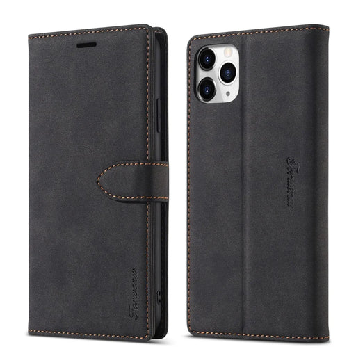 FORWENW F1 Series Leather Wallet Stand Cover Case for iPhone 12 mini 5.4 inch - Black - 1