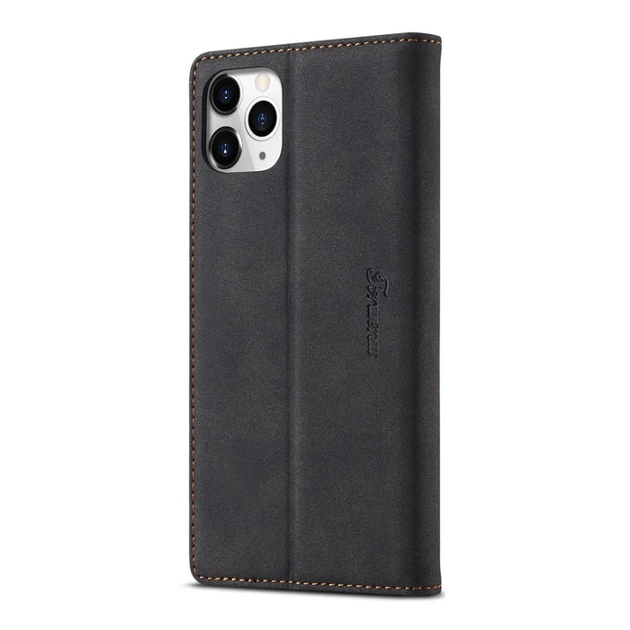 FORWENW F1 Series Leather Wallet Stand Cover Case for iPhone 12 mini 5.4 inch - Black - 3