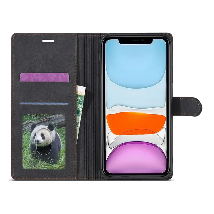 FORWENW F1 Series Leather Wallet Stand Cover Case for iPhone 12 mini 5.4 inch - Black - 4