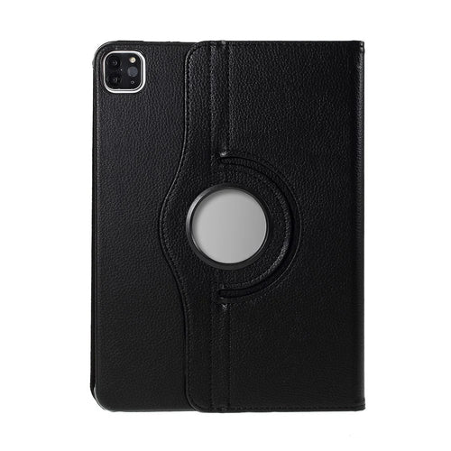 Rotating Stand Leather Case for iPad Air 11 (2026) / (2025) / (2024) / Air (2020) / (2022) with Unique Circle Hollow Design - Black - 1