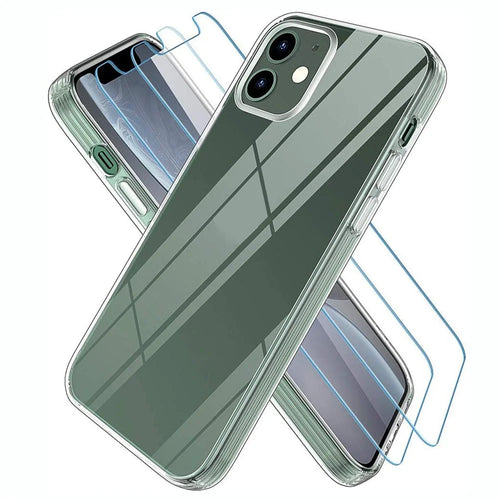 TPU Phone Case for iPhone 12/12 Pro Cover with Tempered Glass Screen Protector - 1