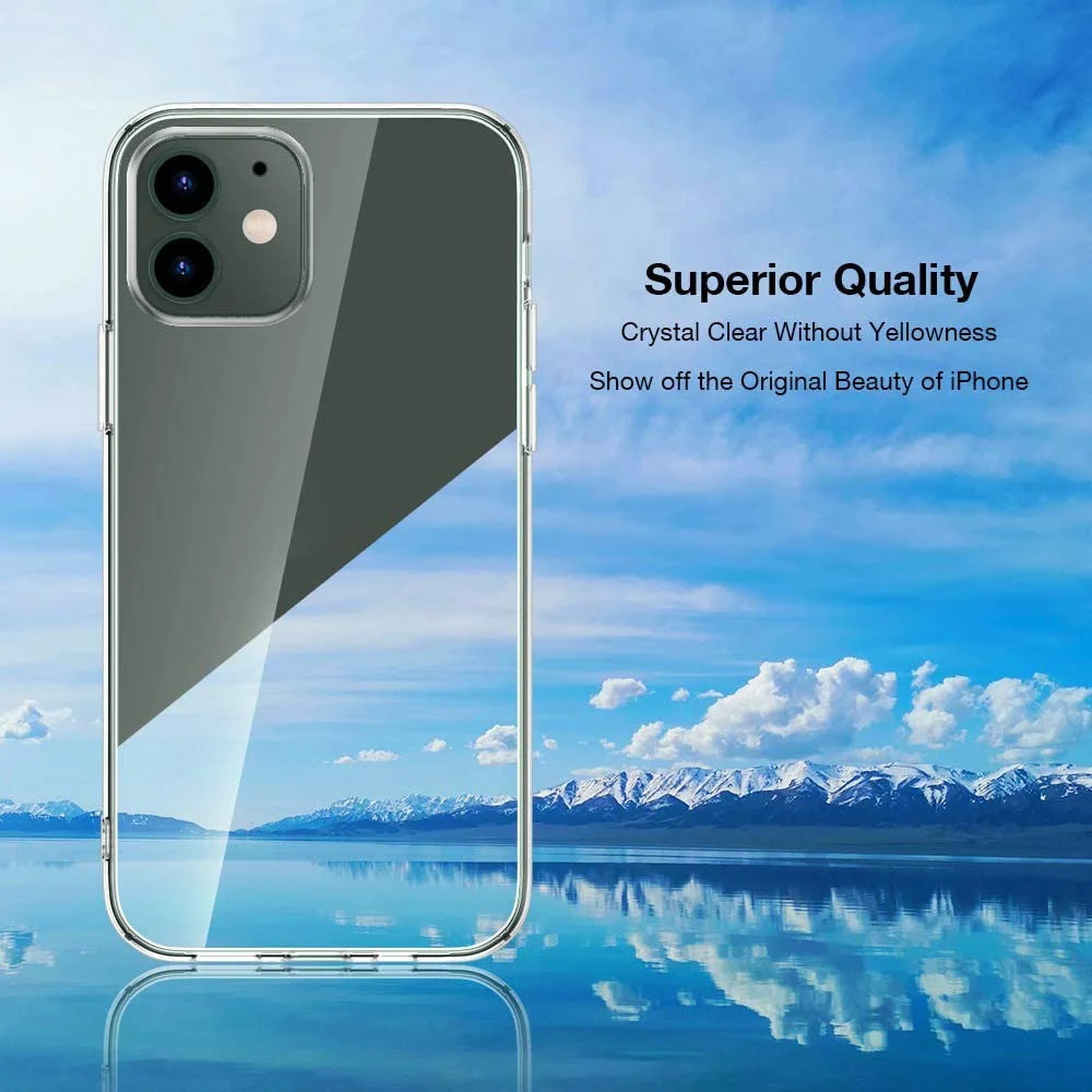 TPU Phone Case for iPhone 12/12 Pro Cover with Tempered Glass Screen Protector - 2