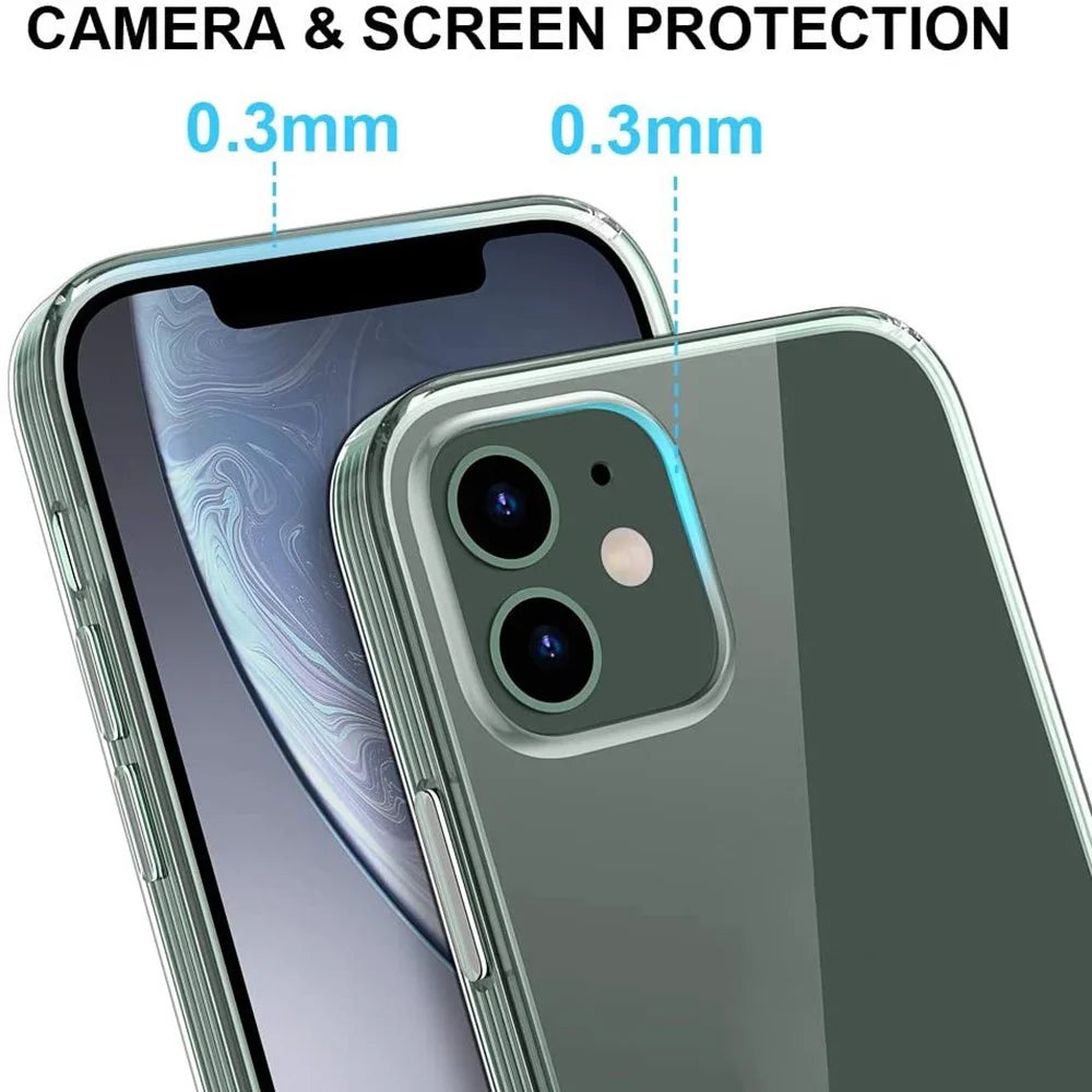 TPU Phone Case for iPhone 12/12 Pro Cover with Tempered Glass Screen Protector - 4