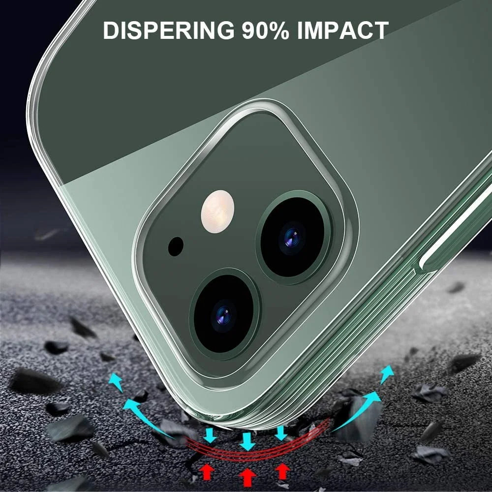 TPU Phone Case for iPhone 12/12 Pro Cover with Tempered Glass Screen Protector - 5