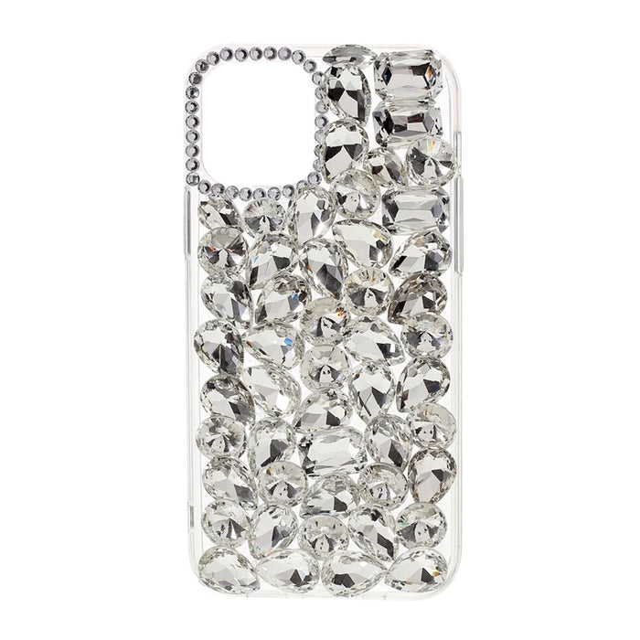 Crystal White Shell Rhinestone Decoration TPU Cell Phone Cover for iPhone 12/12 Pro - 1