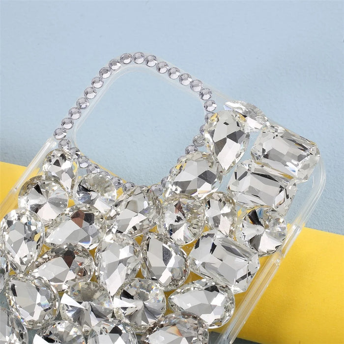 Crystal White Shell Rhinestone Decoration TPU Cell Phone Cover for iPhone 12/12 Pro - 3