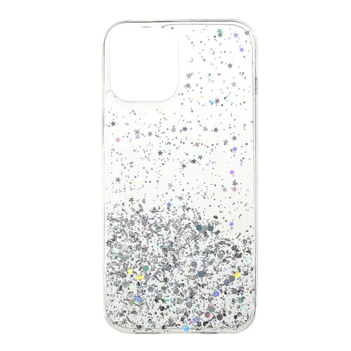 Starry Sky Epoxy Sparkle TPU Shell Phone Case for iPhone 12 Pro Max - White - 1